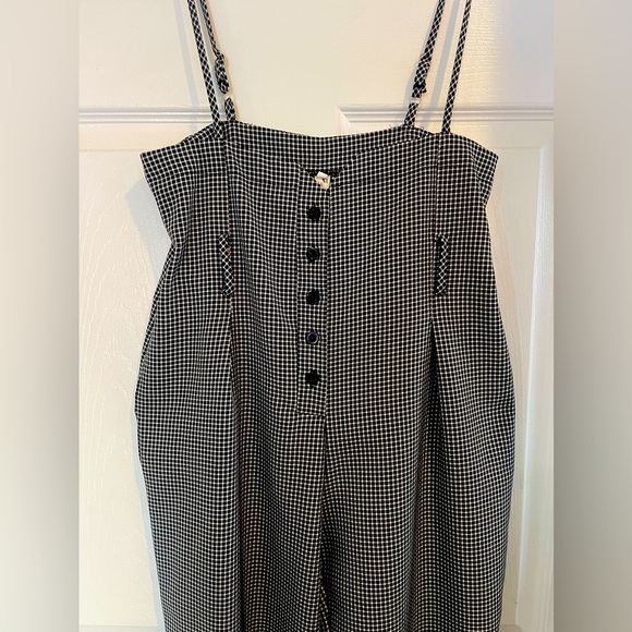 Brand: Tide Queen Size:M Color: Black and White checkered Women’s overalls - Picture 1 of 3